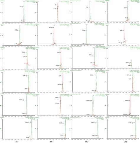 Typical Mrm Chromatograms Of The Lowest Point Of The Calibration Curve Download Scientific