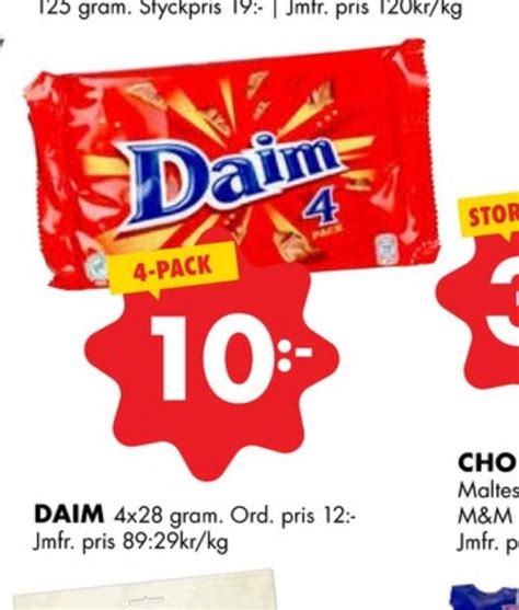 Daim Chokladbar Ob Maj