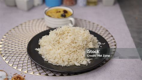 White Rice With Split Black Lentils Or Mash Ki Daal Served Beautifully ...