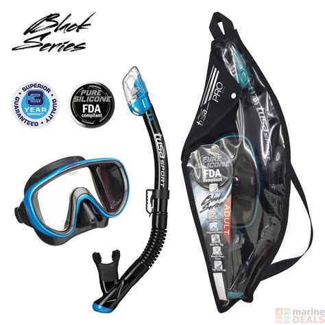 Buy Tusa Sport Serene Adult Combo Mask And Snorkel Set Black Silicone