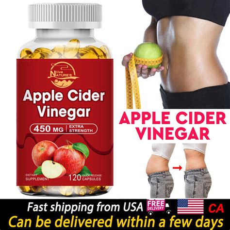 450mg Apple Cider Vinegar Capsules Weight Loss Detox Andcleanse Dietary Supplement Ebay