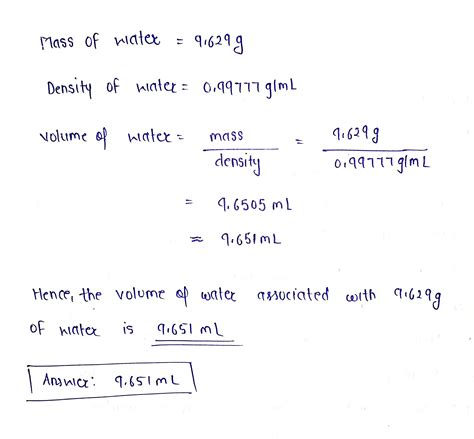 Solved Answer Pls Pt Determine The Volume Of Water Associated