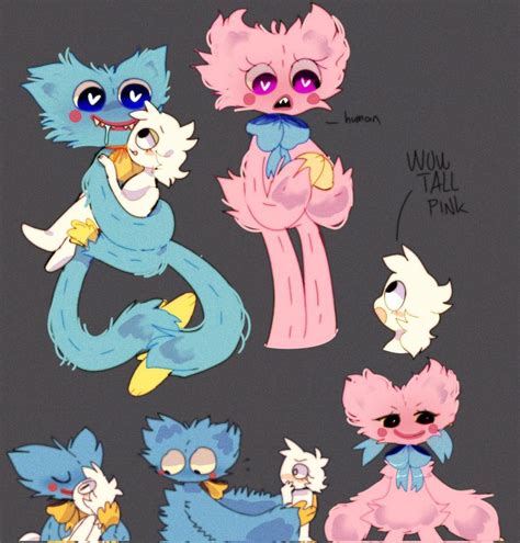 Several Cartoon Cats With Different Colors And Sizes