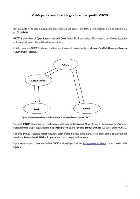 Pdf Guida Per La Creazione E La Gestione Di Un Profilo Orcid Guida