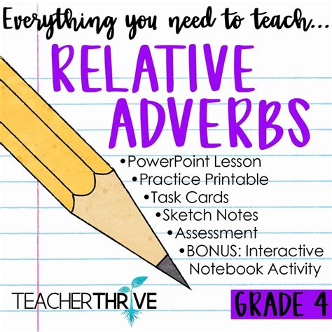 4th Grade Relative Adverbs Worksheet