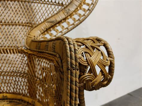 Vintage Wicker Peacock Chair 1970s At 1stdibs