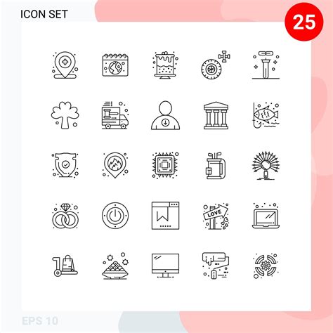 Mobile Interface Line Set of 25 Pictograms of laboratory chemistry ...