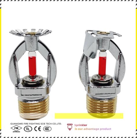 12 Standard Response Red Glass Bulb Chrome Finished Pendent Fire Sprinkler Sprinkler Head