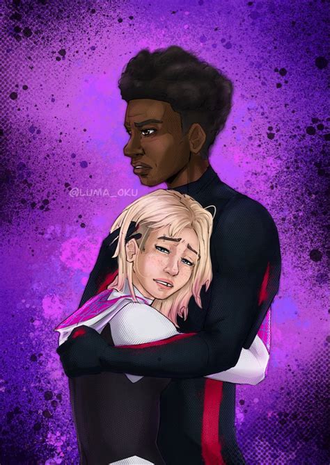 Spider Verse Miles X Gwen Fanart Gwen Stacy Miles Morales Fotos Con Pareja