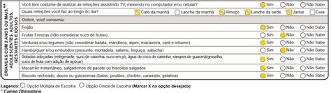 Rnm P Formul Rio De Marcadores De Consumo Alimentar E