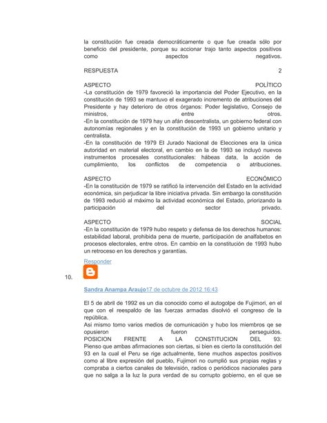 Diferencias Entre Las Constituciones Peruanas De 1979 Y 1993 Pdf