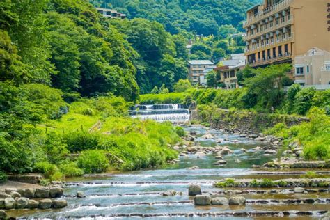 HAKONE, JAPAN - JULY 02, 2017: Beautiful View of River at Hakone Town ...