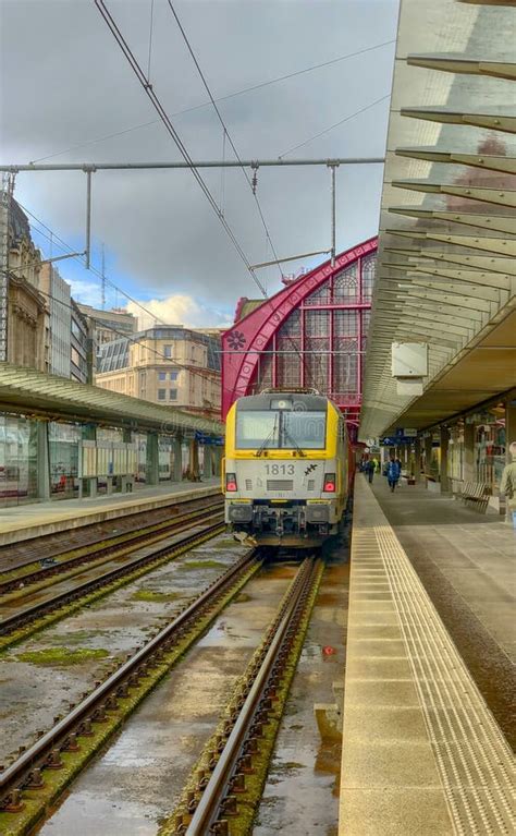 Antwerp Belgium Anno The Train Is Waiting At The Platform For