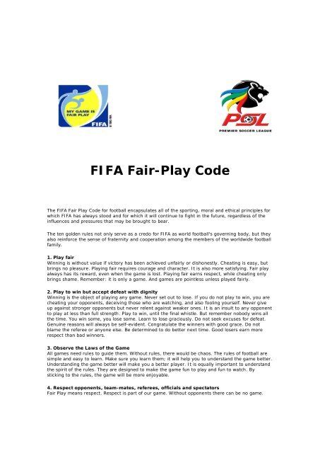 FIFA Fair-Play Code - SuperSport