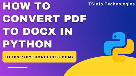 How To Convert Pdf To Docx In Python Convert Pdf To Docx In Python