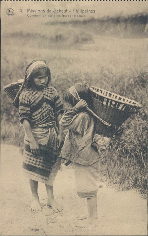 Ibaloi girls carrying basket for sweet potatoes (kayabang) 20th century ...