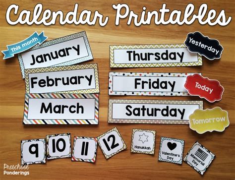 Circle Time Calendar Printables | Free Letter Templates