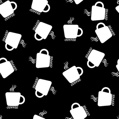 Premium Vector Seamless Pattern With Hot Coffee Cup Flat Design