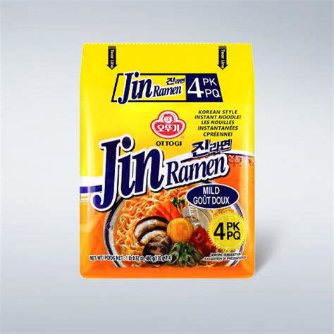 Ottogi Jin Ramen Mild Flavor 423oz120g 4 Packs Anytime Basket