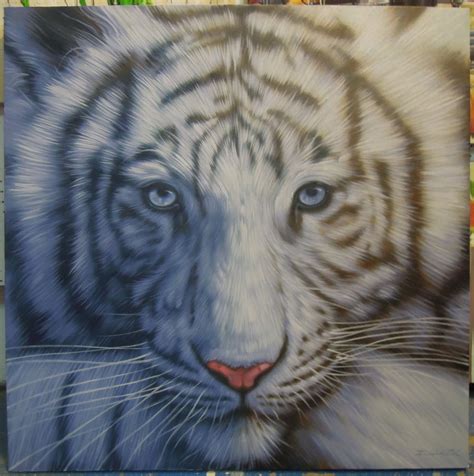 White Tiger Painting Art Work Painting Oil Painting on Canvas. - Etsy