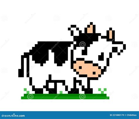 Cow Image Pixels. Pixel Art Vector Illustration Stock Vector ...