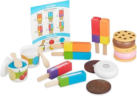 Melissa And Doug Wooden Frozen Treats Ice Cream Play Set 24