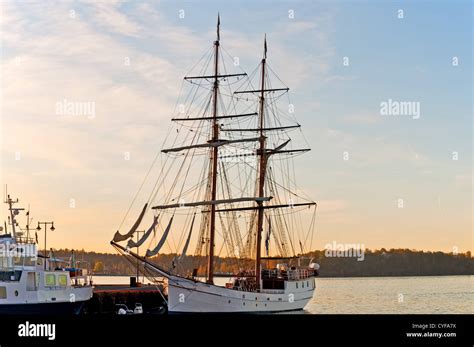 Tall Ship At Pier Oslo Fjord Norway Stock Photo Alamy