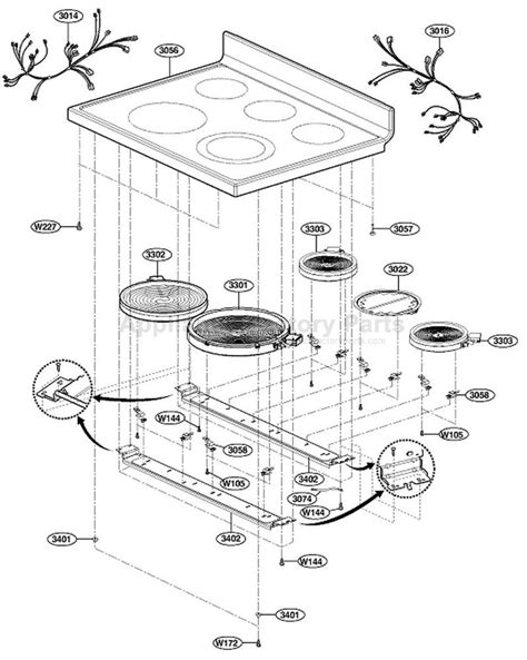 Parts For Lre3012sw Lg Electric Ranges