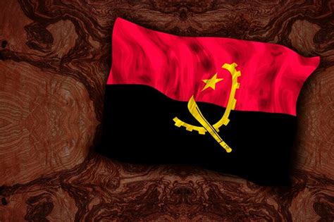 Bandeira Nacional De Angola Fundo Com Bandeira De Angola Foto Premium