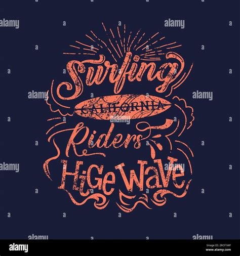 Surf theme Graphics Surfing California Riders High Wave Typography ...