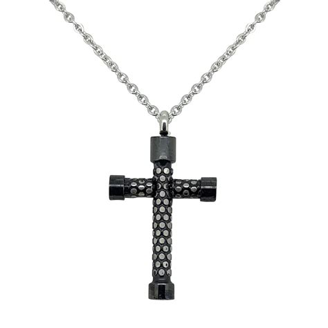 Black Embossed Cross Necklace – Parkville Jewelers