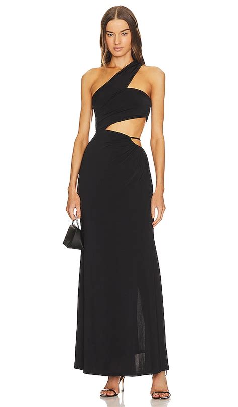 Michael Costello X Revolve Priya Dress In Black Modesens