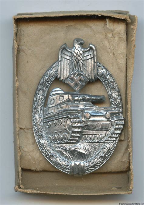 Panzer Assault Badge In Silver Box Hermann Aurich Dresden Generalassaultmilitaria