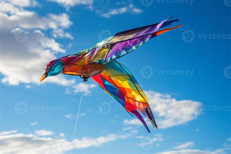 AI generated A close-up of a colorful kite flying high. Generative AI ...