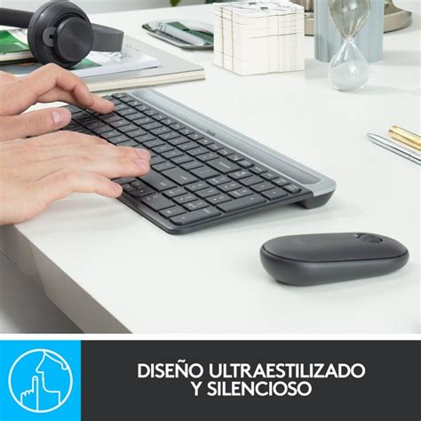 Logitech MK470 Slim Combo Teclado Ratón Inalámbricos PcComponentes