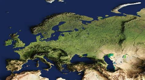 3d Illustration Of A Highly Detailed Map Of Europe Stock Illustration