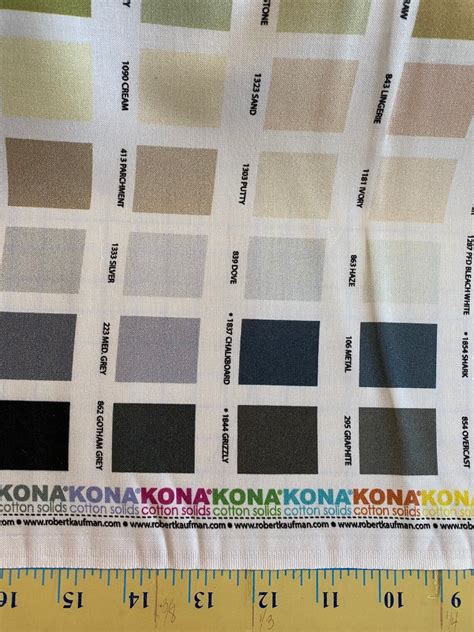 Kona Printed Color Chart Panel By Robert Kaufman Fabrics Etsy