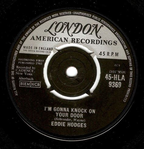 Eddie Hodges I M Gonna Knock On Your Door Vinyl Record 7 Inch London 1961