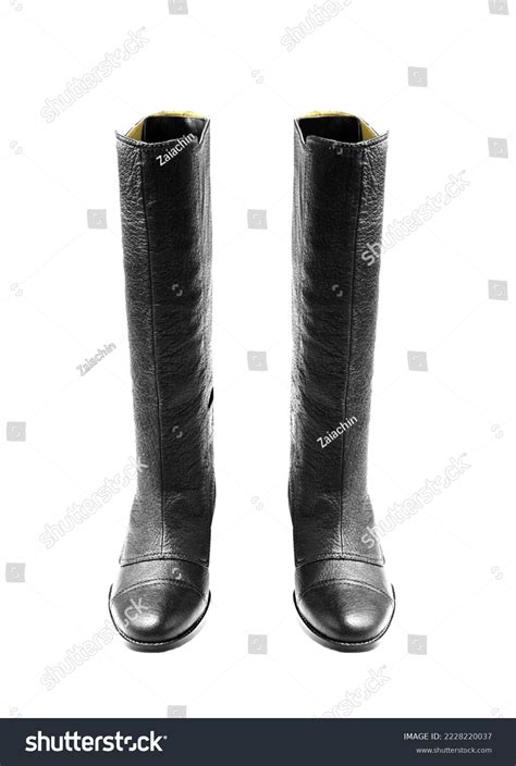 Leather Rubber Boots Isolated On White Stock Photo 2228220037 ...