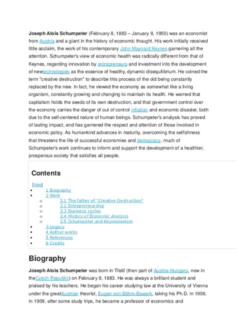 (DOC) Joseph Schumpeter