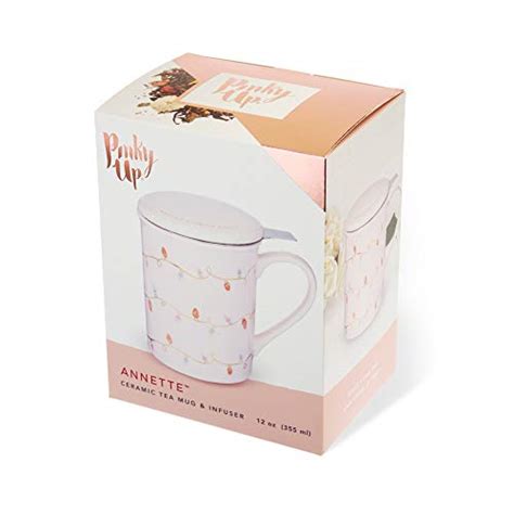 Pinky Up Annette Lights Pink Ceramic Tea Mug And Infuser Loose Leaf