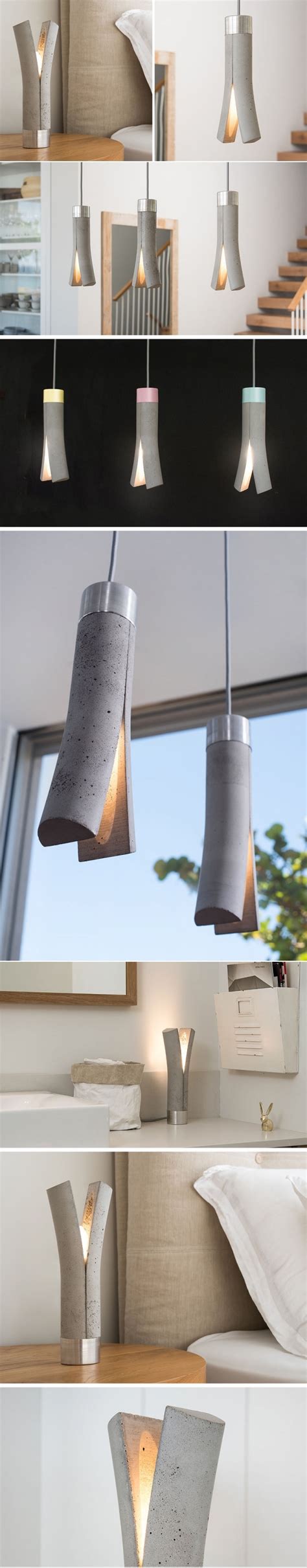 These Concrete Lights Look Like Theyre Split In Two Concrete Light Pendant Light Design