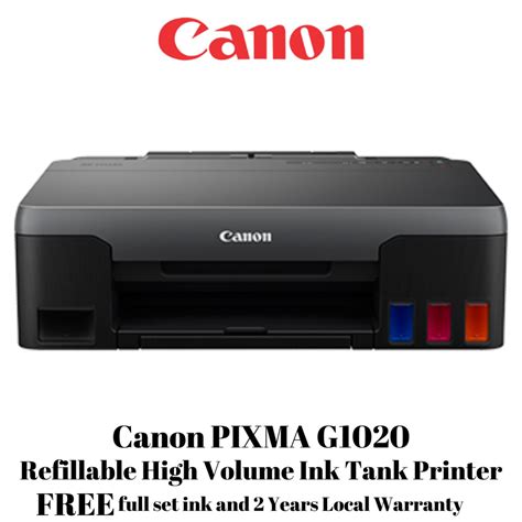 Canon Pixma G1020 Refillable High Volume Ink Tank Printer G 1020 Shopee Singapore