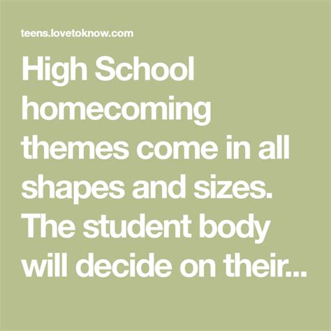 High School Homecoming Themes | LoveToKnow | High school homecoming ...