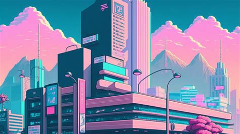 ArtStation - Vaporwave city | Artworks