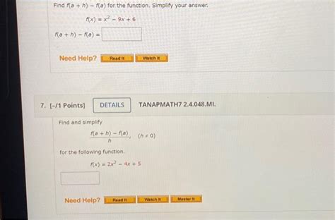 Solved Evaluate H 7 Where H G∘f F X 3x2−8 G X 5x3 8