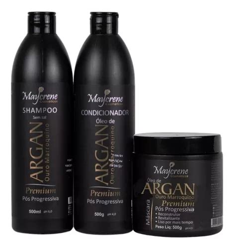 Kit P S Progressiva Leo De Argan Ouro Marroquino Naturiun Maycrene