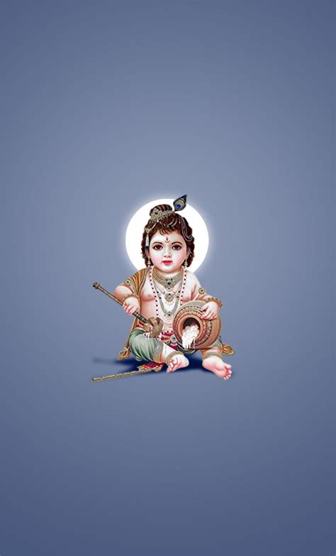 Little Krishna iPhone Wallpaper Classic Krishna Wallpaper Digital ...