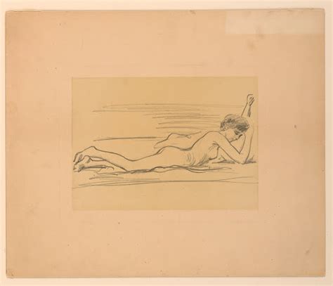 Sketch Of Female Nude James Wells Champney American 18431903