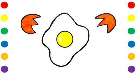 Easy Drawing For Kids Drawing And Coloring Egg Yolk Youtube